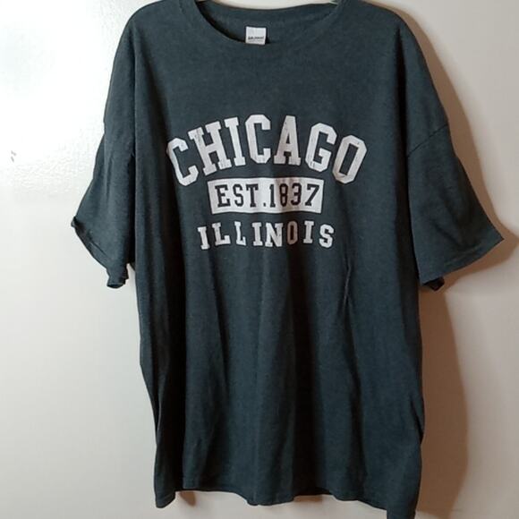 Chicago Est. 1837 Illinois  gray crew neck size 2X short sleeve t-shirt. - Picture 1 of 7
